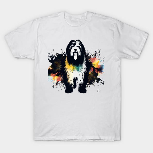 Bearded Collie Dog Minimal Artwork T-Shirt by Furrban